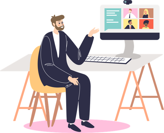 Online-Business-Konferenz  Illustration