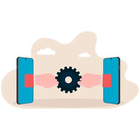 Online Business management  Illustration