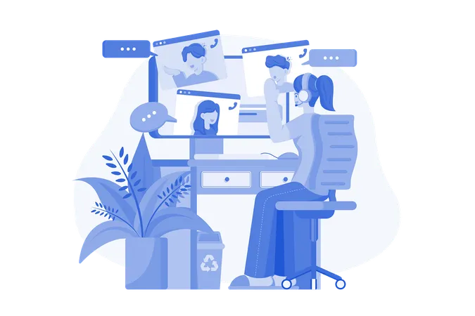 Video Conference Illustration Concept On A White Background Illustration