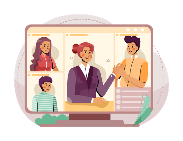 Online Business meeting Illustration