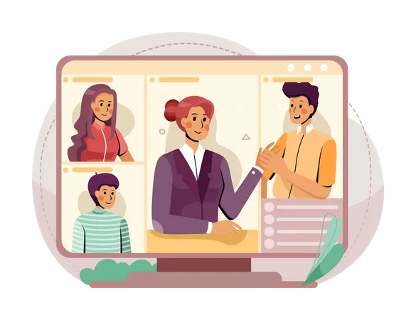 Online Business meeting Illustration
