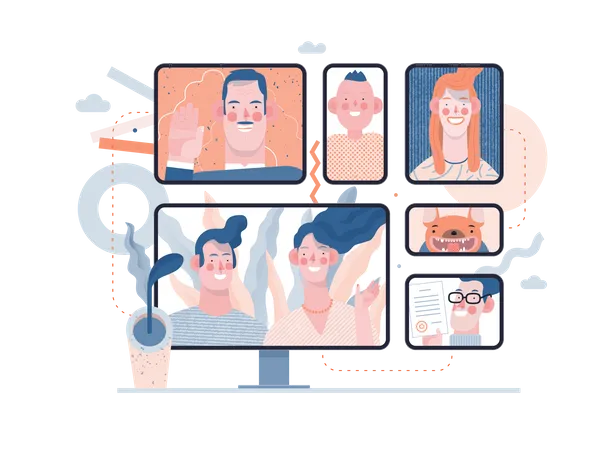 Online business meeting Illustration