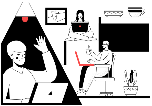 Online business meeting Illustration