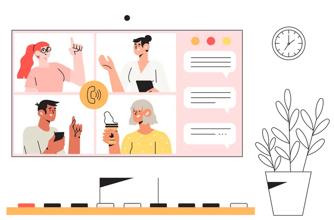 Online Business meeting  Illustration