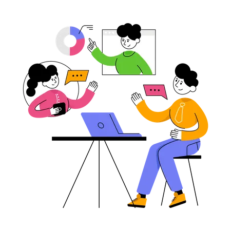 Online Business Meeting  Illustration