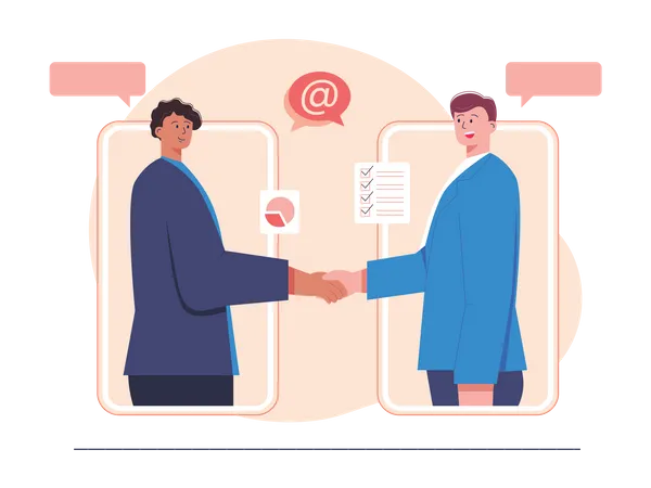 Online business meeting  Illustration