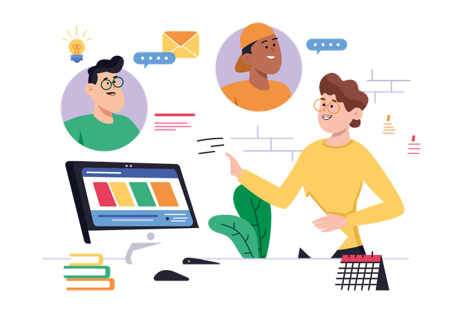 Online business meeting  Illustration