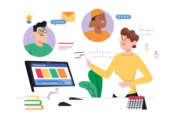 Online business meeting  Illustration