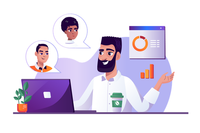 Online business meeting  Illustration