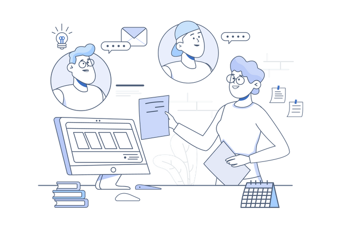 Online business meeting  Illustration