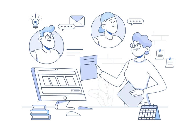 Online business meeting  Illustration