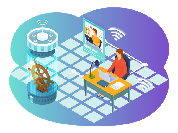 Online Business meeting  Illustration