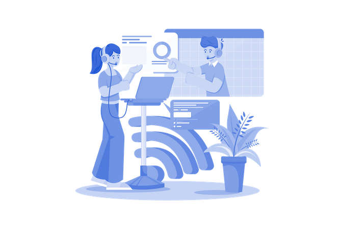 Online business meeting  Illustration