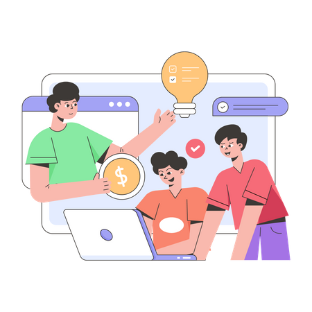 Online business meeting  Illustration