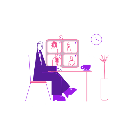 Online Business Meeting  Illustration