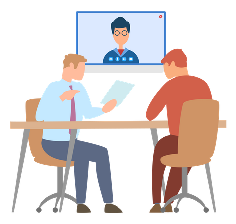 Online business meeting  Illustration