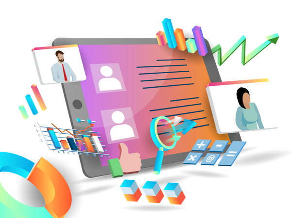 Online Business meeting  Illustration