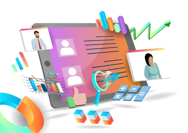 Online Business meeting  Illustration