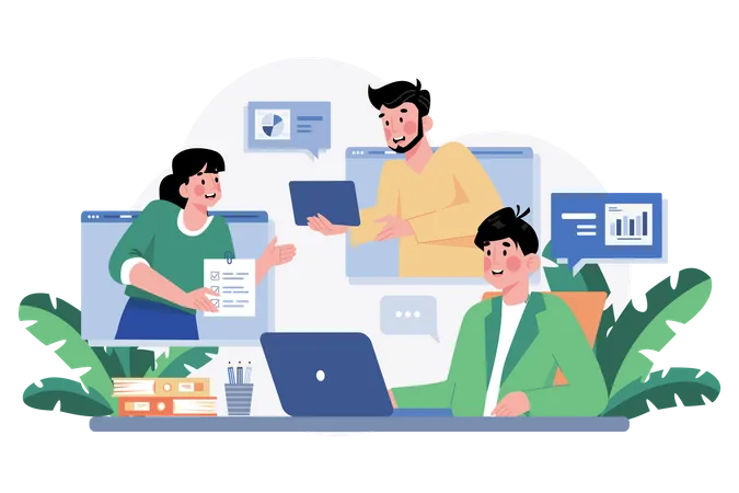 Online business meeting  Illustration