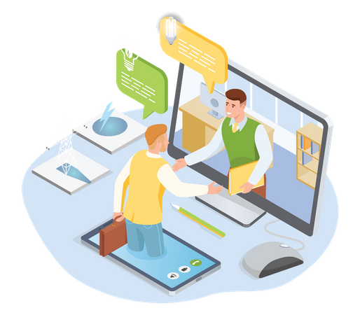 Online Business meeting  Illustration