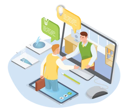 Online Business meeting  Illustration