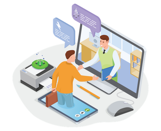 Online Business meeting  Illustration