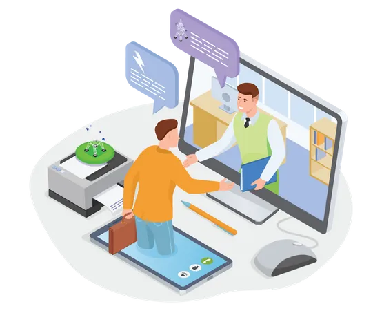 Online Business meeting  Illustration