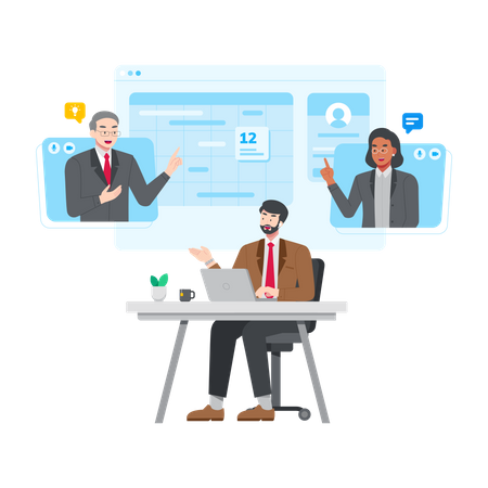 Online business meeting  Illustration