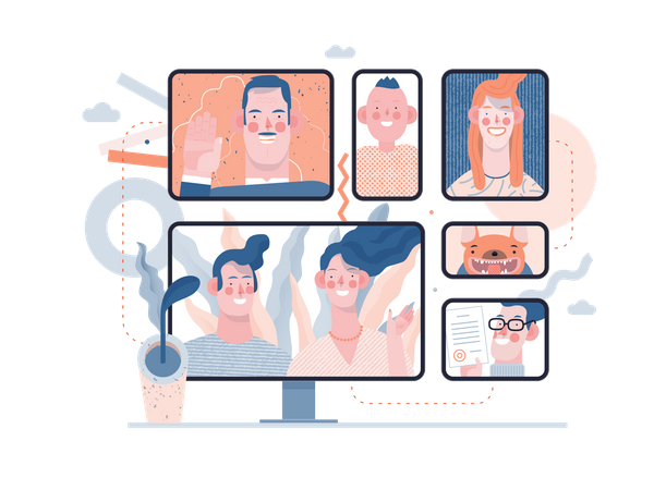 Online business meeting  Illustration