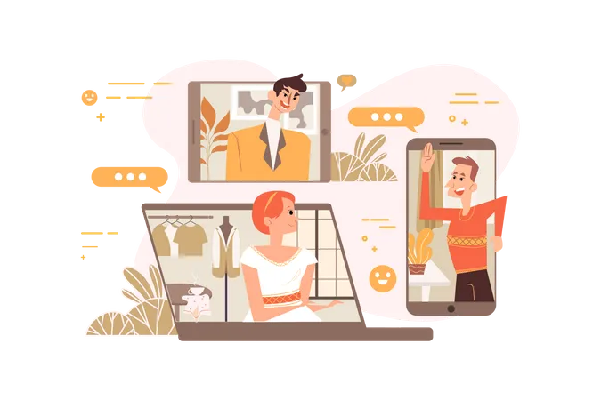 Online Business meeting  Illustration