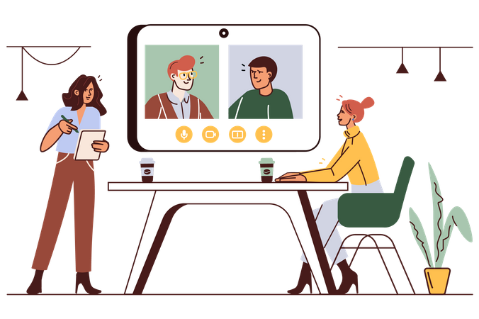 Online business meeting  Illustration