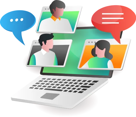 Online business meeting  Illustration