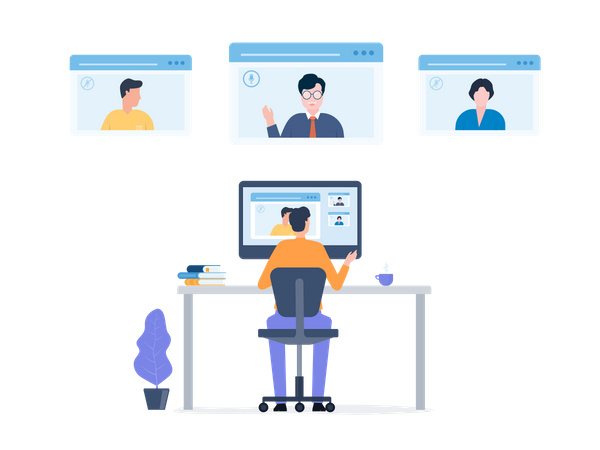 Online business meeting  Illustration