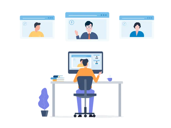 Online business meeting  Illustration