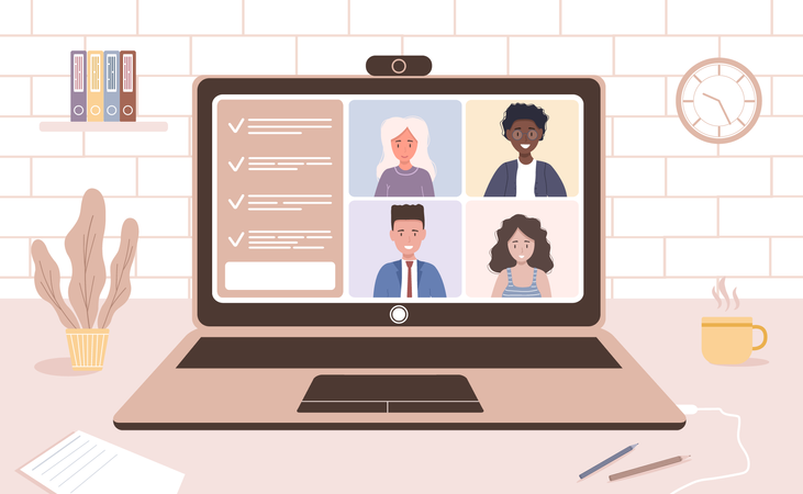 Online Business meeting  Illustration