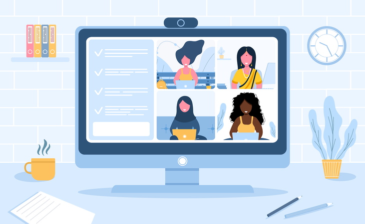 Online Business meeting  Illustration