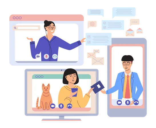 Online Business meeting  Illustration