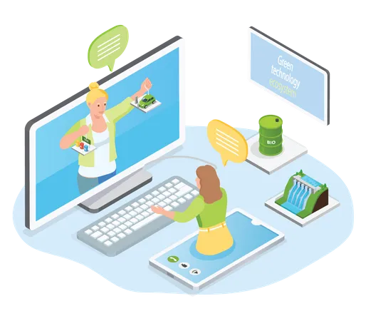 Online Business Meeting  Illustration