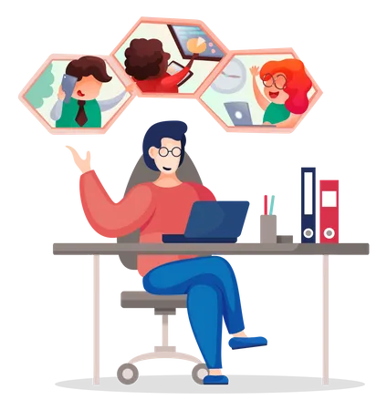 Online business meeting  Illustration