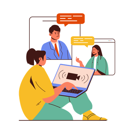 Online business meeting  Illustration