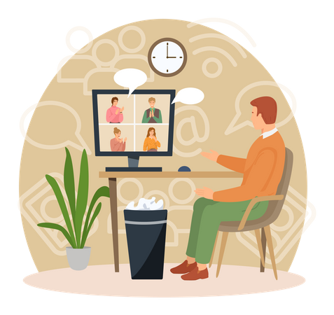 Online business meeting  Illustration