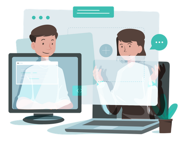 Online business meeting  Illustration