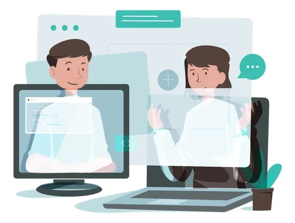 Online business meeting  Illustration