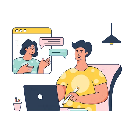 Online Business Meeting  Illustration