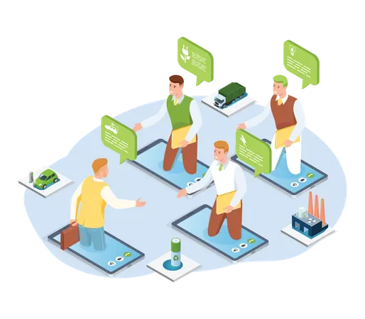 Online Business Meeting  Illustration