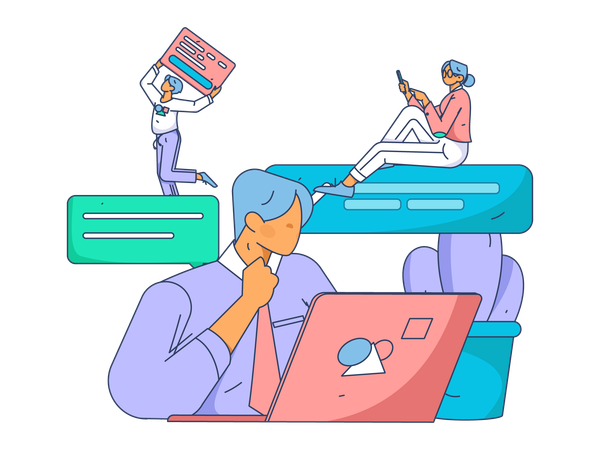 Online business meeting  Illustration