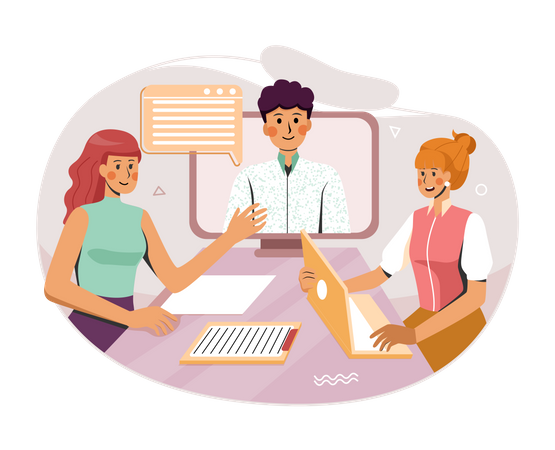 Online business meeting  Illustration