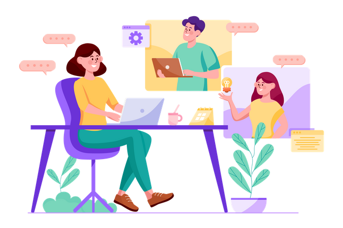 Online business meeting  Illustration