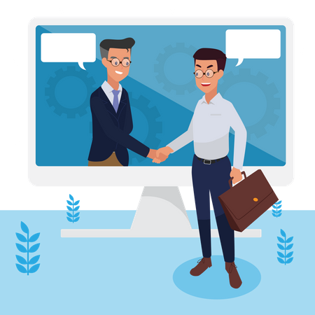 Online Business Meeting  Illustration