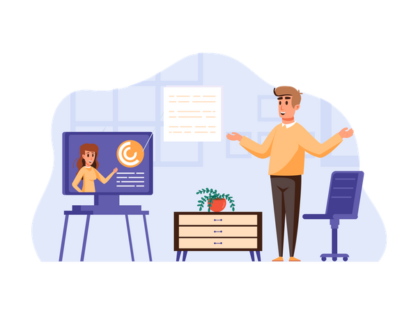 Online Business Meeting  Illustration